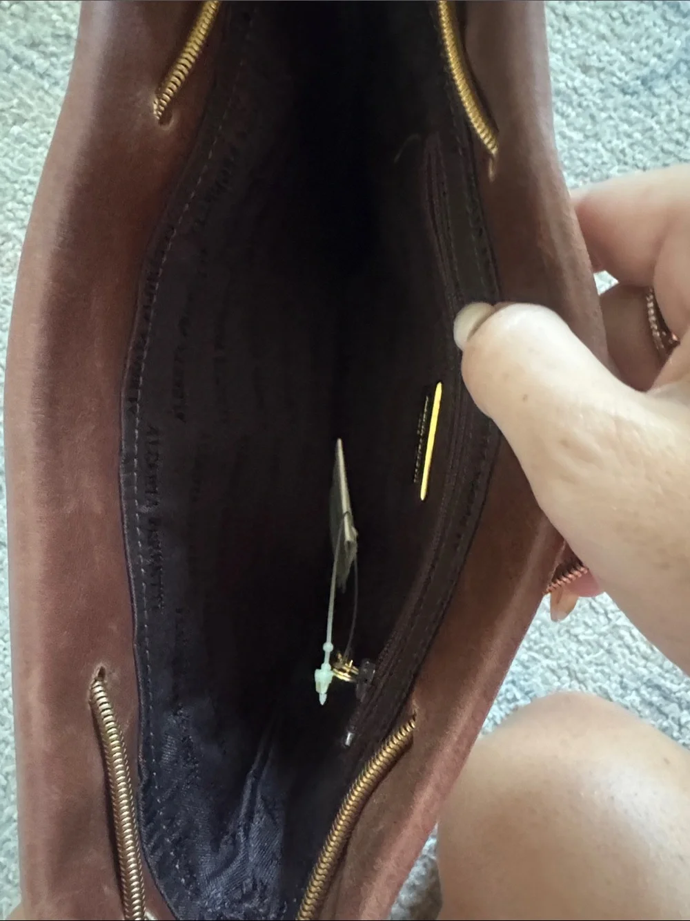 Alberta Ferretti Brown Leather Crossbody with Gold Cord Strap
